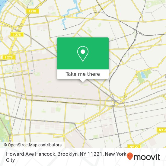 Mapa de Howard Ave Hancock, Brooklyn, NY 11221