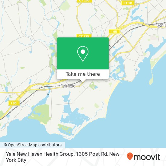 Mapa de Yale New Haven Health Group, 1305 Post Rd