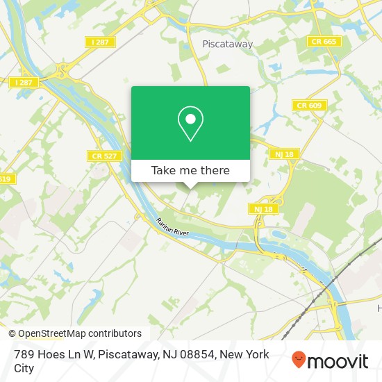 Mapa de 789 Hoes Ln W, Piscataway, NJ 08854