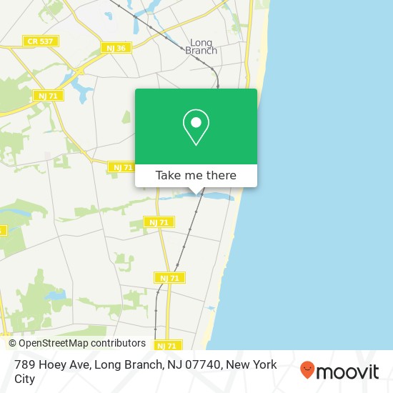 Mapa de 789 Hoey Ave, Long Branch, NJ 07740