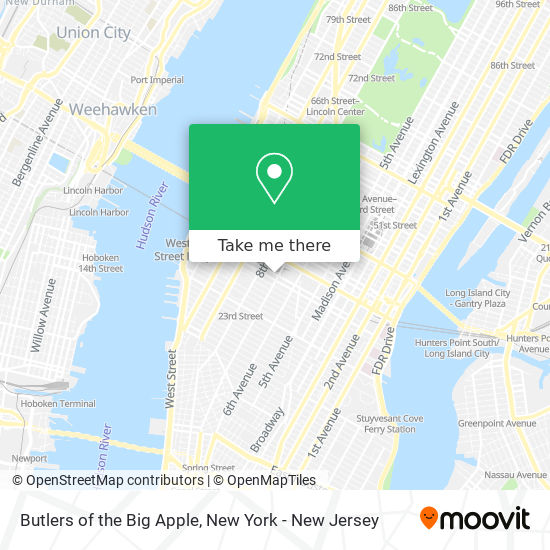 Butlers of the Big Apple map