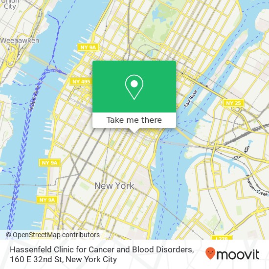 Hassenfeld Clinic for Cancer and Blood Disorders, 160 E 32nd St map