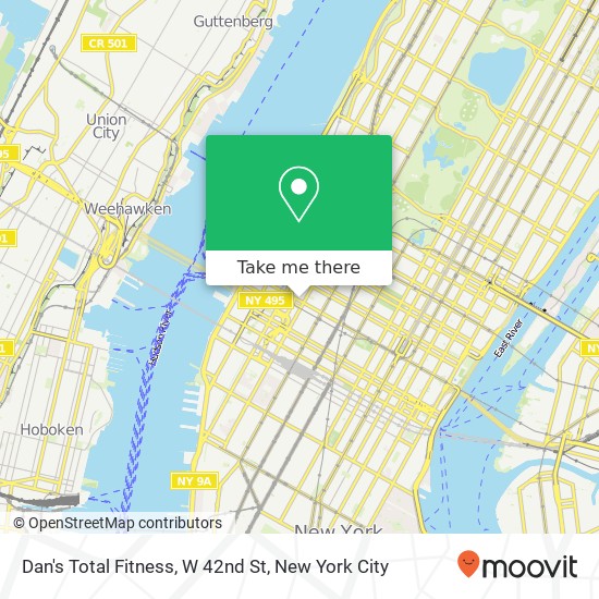 Mapa de Dan's Total Fitness, W 42nd St