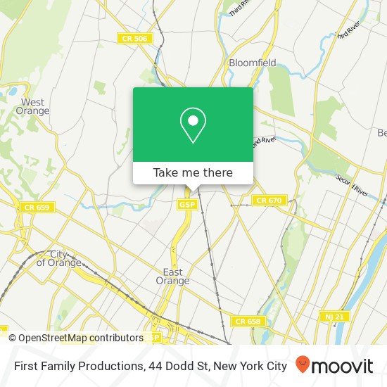 Mapa de First Family Productions, 44 Dodd St