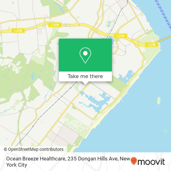 Mapa de Ocean Breeze Healthcare, 235 Dongan Hills Ave