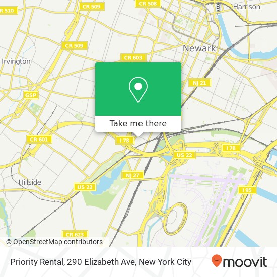 Mapa de Priority Rental, 290 Elizabeth Ave