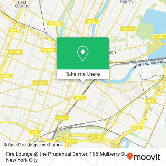 Mapa de Fire Lounge @ the Prudential Center, 165 Mulberry St