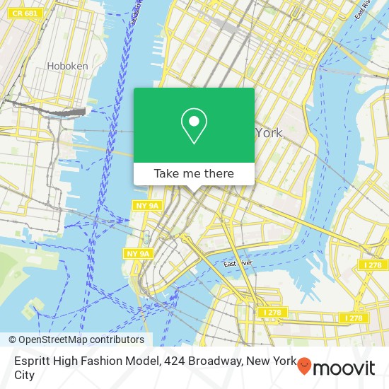 Mapa de Espritt High Fashion Model, 424 Broadway