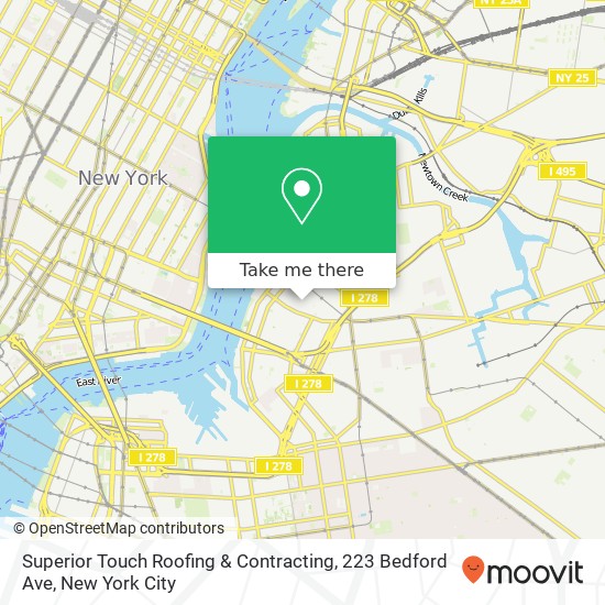 Mapa de Superior Touch Roofing & Contracting, 223 Bedford Ave