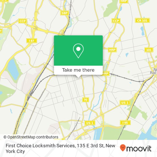 Mapa de First Choice Locksmith Services, 135 E 3rd St