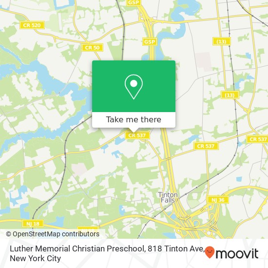 Mapa de Luther Memorial Christian Preschool, 818 Tinton Ave