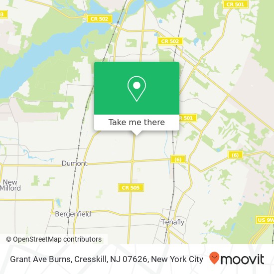 Mapa de Grant Ave Burns, Cresskill, NJ 07626