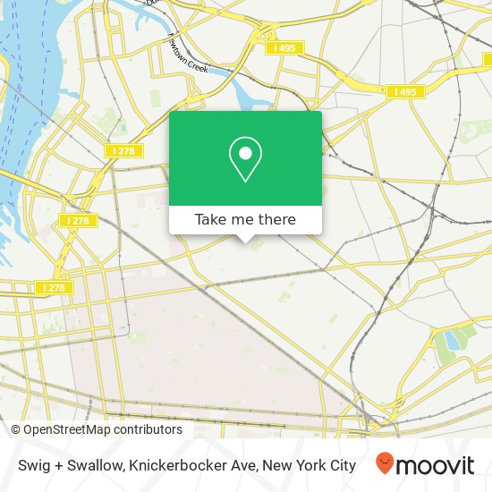 Mapa de Swig + Swallow, Knickerbocker Ave