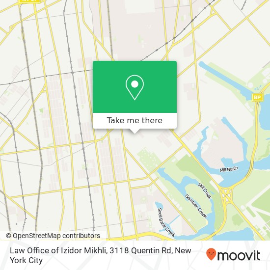 Law Office of Izidor Mikhli, 3118 Quentin Rd map