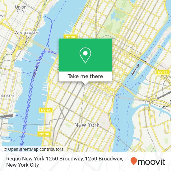 Regus New York 1250 Broadway, 1250 Broadway map