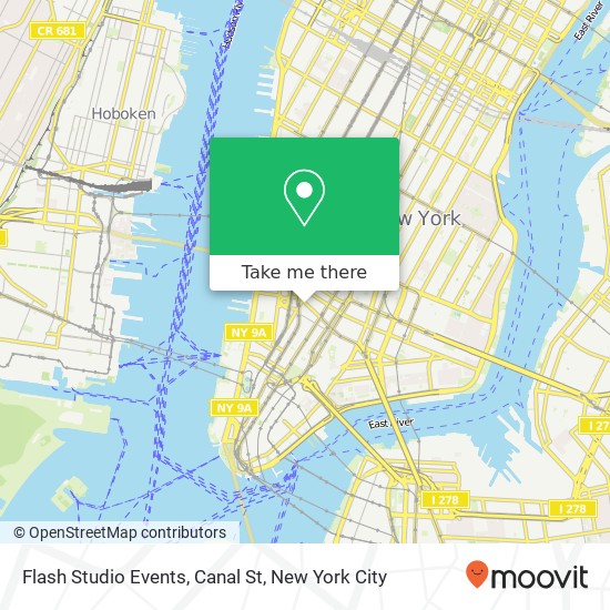 Flash Studio Events, Canal St map