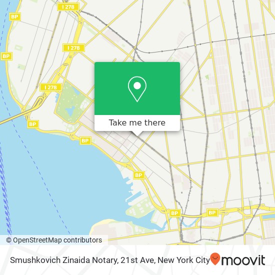 Smushkovich Zinaida Notary, 21st Ave map