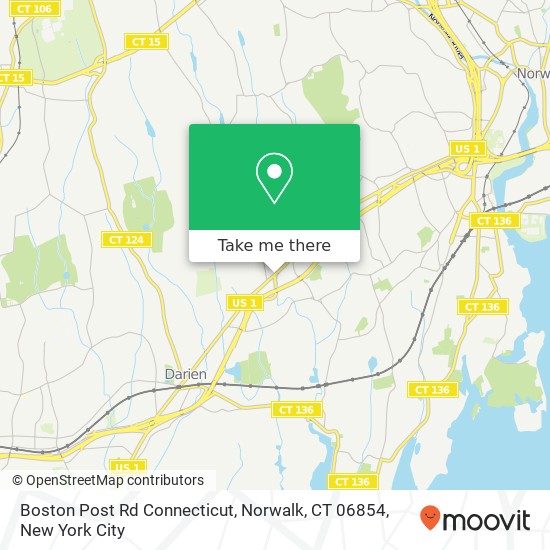 Mapa de Boston Post Rd Connecticut, Norwalk, CT 06854