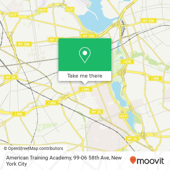 Mapa de American Training Academy, 99-06 58th Ave