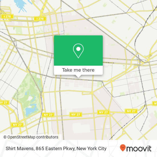 Shirt Mavens, 865 Eastern Pkwy map