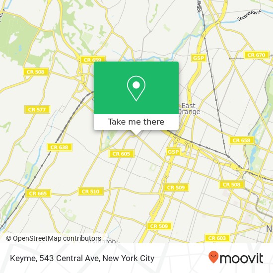 Mapa de Keyme, 543 Central Ave