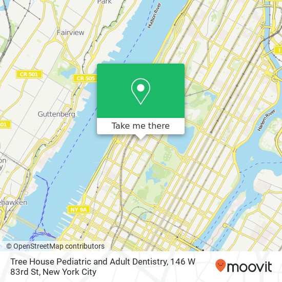 Tree House Pediatric and Adult Dentistry, 146 W 83rd St map