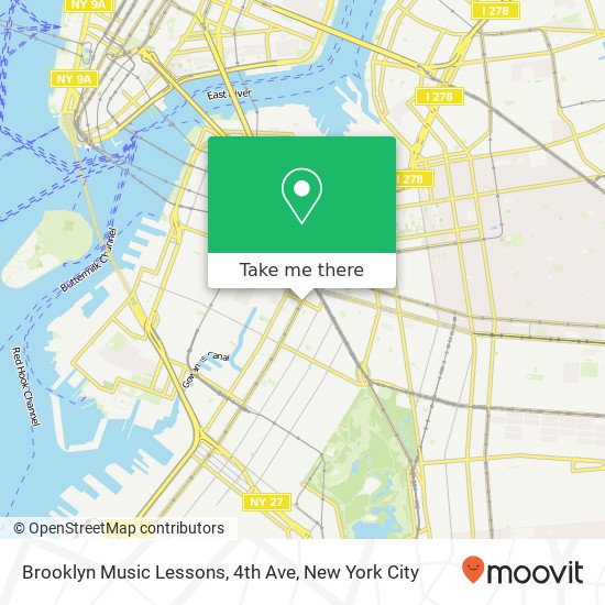 Brooklyn Music Lessons, 4th Ave map