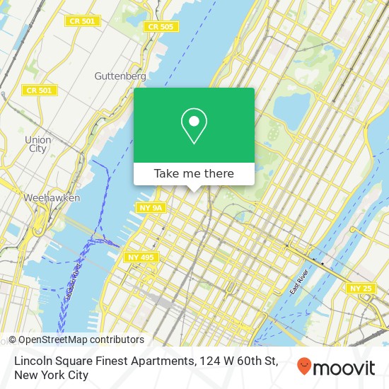 Mapa de Lincoln Square Finest Apartments, 124 W 60th St