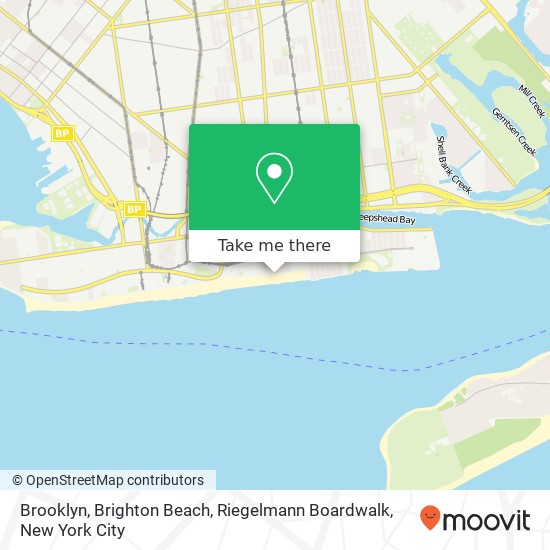 Mapa de Brooklyn, Brighton Beach, Riegelmann Boardwalk