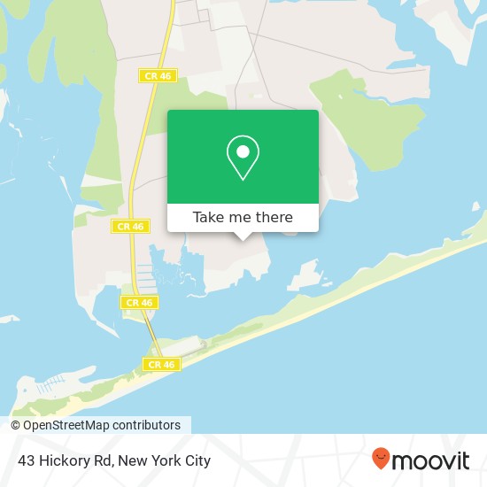 Mapa de 43 Hickory Rd, Mastic Beach, NY 11951