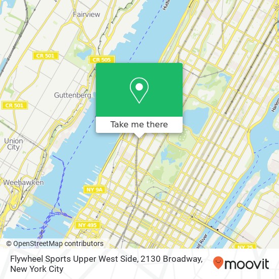 Mapa de Flywheel Sports Upper West Side, 2130 Broadway