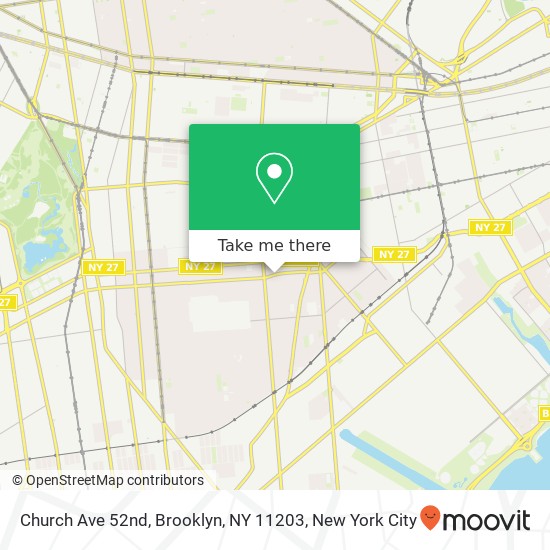 Mapa de Church Ave 52nd, Brooklyn, NY 11203
