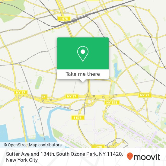 Mapa de Sutter Ave and 134th, South Ozone Park, NY 11420