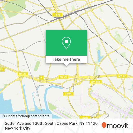 Mapa de Sutter Ave and 130th, South Ozone Park, NY 11420