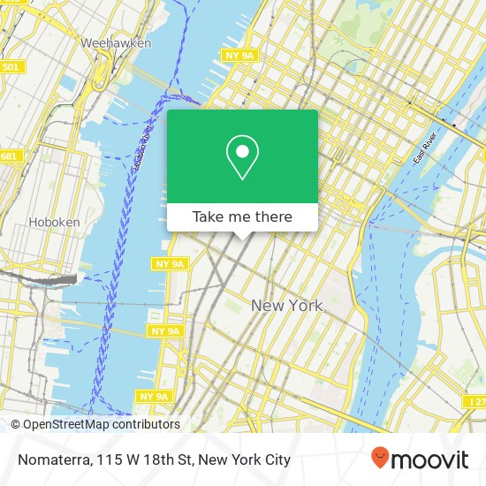 Nomaterra, 115 W 18th St map