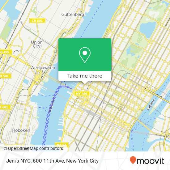 Jeni's NYC, 600 11th Ave map