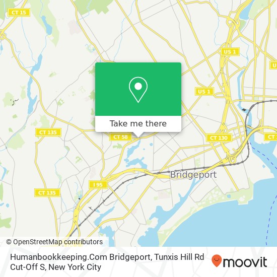 Humanbookkeeping.Com Bridgeport, Tunxis Hill Rd Cut-Off S map