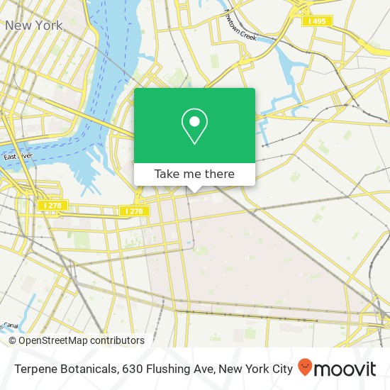 Mapa de Terpene Botanicals, 630 Flushing Ave