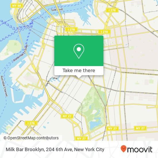 Mapa de Milk Bar Brooklyn, 204 6th Ave
