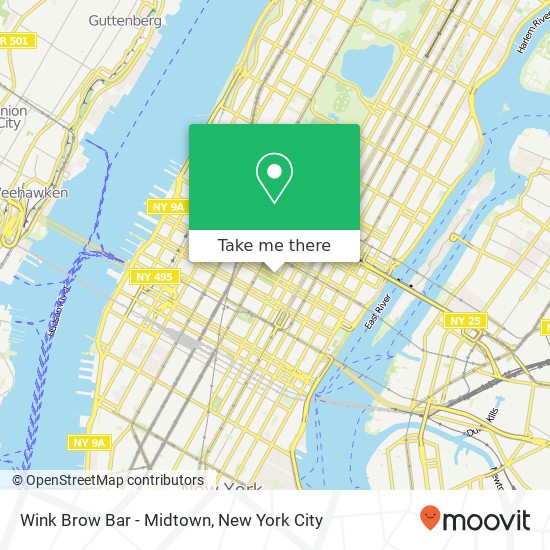 Mapa de Wink Brow Bar - Midtown