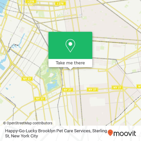 Happy-Go-Lucky Brooklyn Pet Care Services, Sterling St map