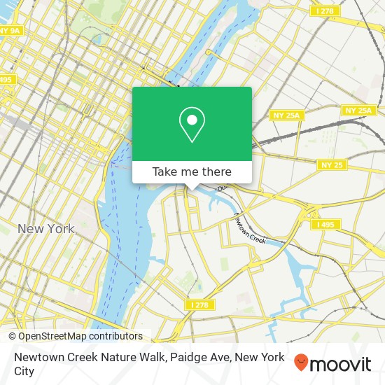 Newtown Creek Nature Walk, Paidge Ave map