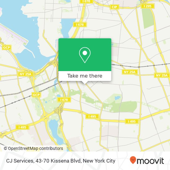 Mapa de CJ Services, 43-70 Kissena Blvd