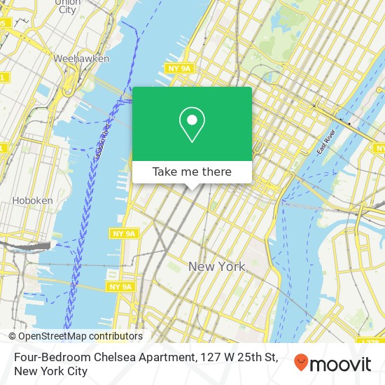 Mapa de Four-Bedroom Chelsea Apartment, 127 W 25th St
