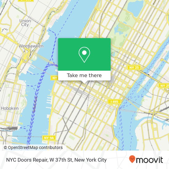 Mapa de NYC Doors Repair, W 37th St