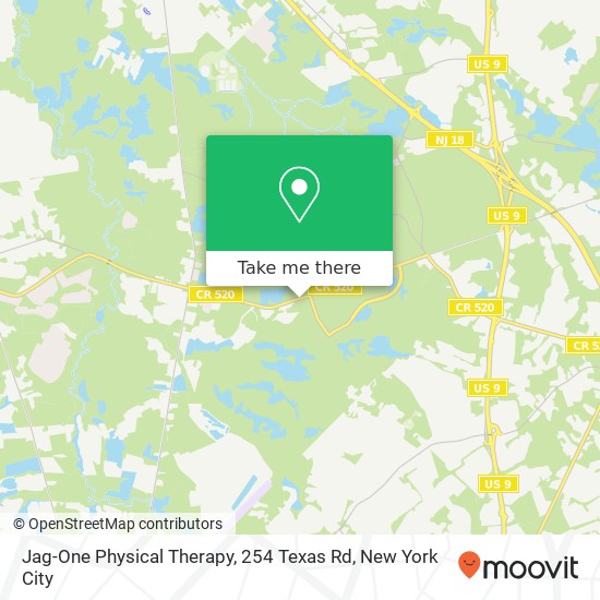 Mapa de Jag-One Physical Therapy, 254 Texas Rd