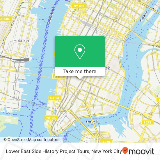 Mapa de Lower East Side History Project Tours