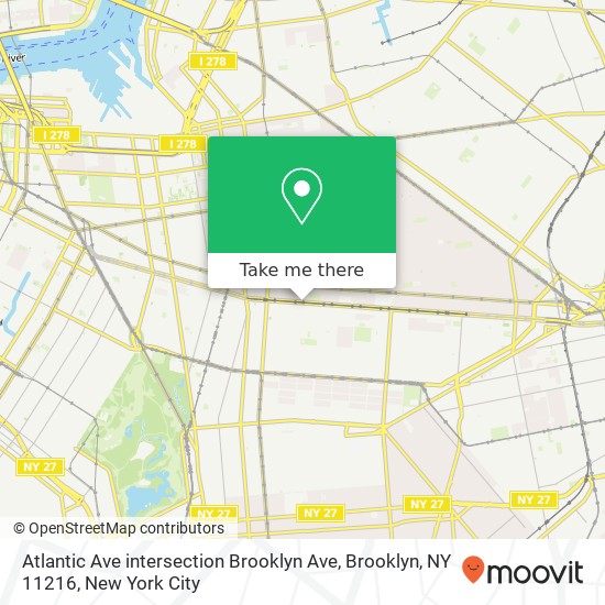 Mapa de Atlantic Ave intersection Brooklyn Ave, Brooklyn, NY 11216