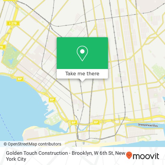 Mapa de Golden Touch Construction - Brooklyn, W 6th St