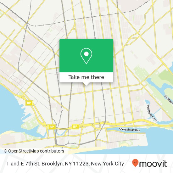 Mapa de T and E 7th St, Brooklyn, NY 11223